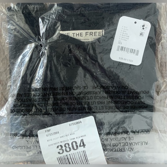 We The Free Boat-Neck Muscle Tank ~ NWT ~ XS ~ Black ~ Free People - Picture 8 of 12
